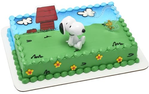 DecoSet® Peanuts® Snoopy® and Woodstock® Cake Topper, 3-Piece Cake Decoration | For Birthday, Parties, Celebration
