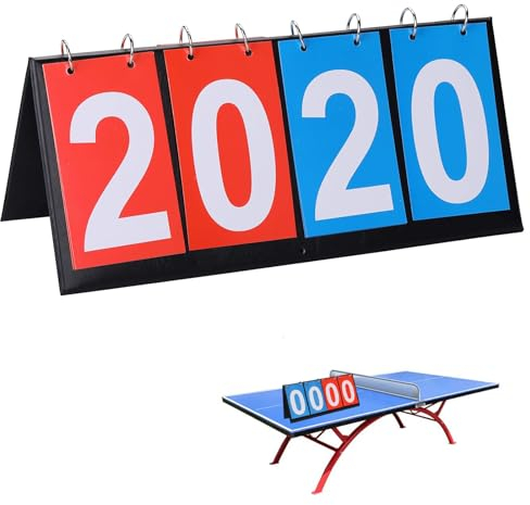Ksvaye Anzeigetafel Punktetafel 4 Stellige Scoreboard Spielstandsanzeige Zähltafel Digit Flip Sport Anzeigetafel Zahlen Klappbar Spielstandsanzeige für Wettkämpfe Indoor und Outdoor