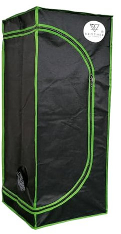 Brother in Smoke Premium Grow Tenda 600D Oxford 40 x 40 x 120 cm Grow Tent, resistente alla luce e impermeabile, per coltivazione in ambienti interni
