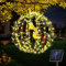 Joomer 120 LED Solar Kugel Außen 30cm Hängende Leuchtkugel Grünem Blatt und Vogel Metall Lichtkugel Solar Gartenleuchten Outdoor 8 Modi Baum Lichterkette Timer für Balkon Party Haus(1 Stück,Warmweiß)