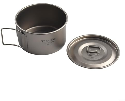 Yhenlovtt Ciotola con manico pieghevole ciotola da campeggio contenitore per cibo da esterno (450 ml con ciotole da 600 ml con coperchio)