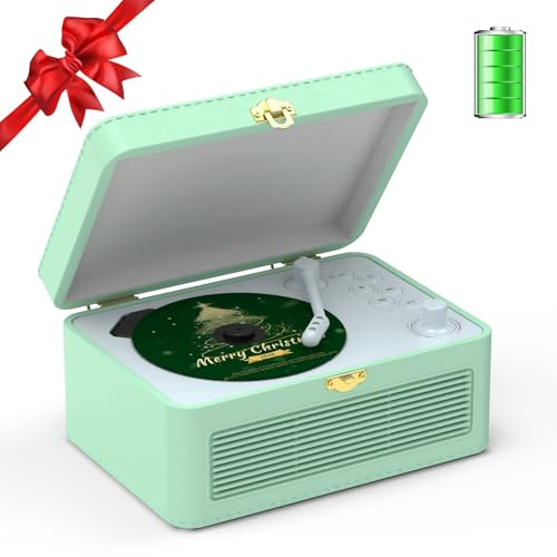 Lettore CD Portable hifi Bluetooth: Kegaudio Lettori CD con Altoparlante radio e telecomando supporto Riproduzione USB/AUX Presa per cuffie PU Verde