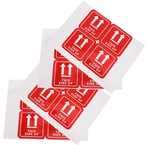 SHINEOFI Étiquette Autocollante D'avertissement Pvc 10x10 Cm, Lot de 16, Résistante à L'eau pour Emballage et Expédition, Adhésif Puissant pour Cartons Fragiles, Signalisation Manutention