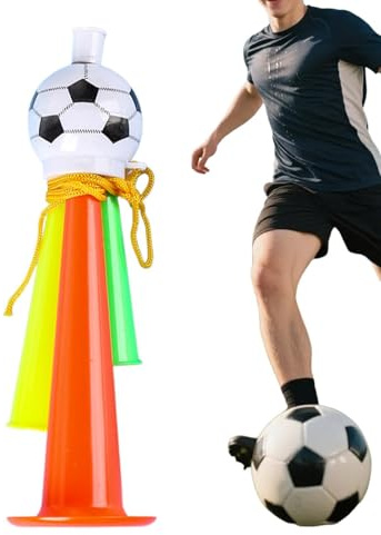 Noise Maker - Loud Noise Maker for Sports Events with Easy Blow Mouthpiece | PVC Material with Sound Amplifying Function, Soccer Fan Vuvuzela, Graduation Party Cheer Trumpet 22cm Large Blue