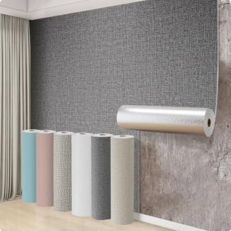 Swehooirt 5 Roll Self Adhesive Thermal Wallpaper 3mm Thick Peel and Stick Wallpaper for Bad Cold Walls Textured Dark Grey Insulating Wall Covering Roll Waterproof Damp Proof Ceiling Bathroom
