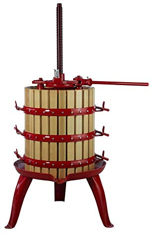 Torchio pressa a cricco 2 velocità per vinaccia uva vino in legno MADE IN ITALY (Ø 45 cm - 95 Litri)