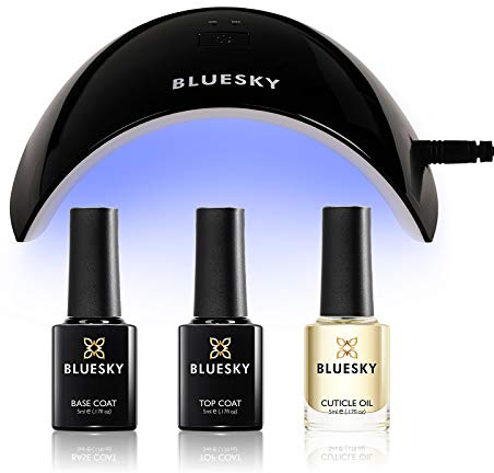 Bluesky Gel Nail Polish Starter Kit with Professional 24W Uv Led Lamp, Top & Base Coat Set 5Ml, Cuticle Oil 5Ml