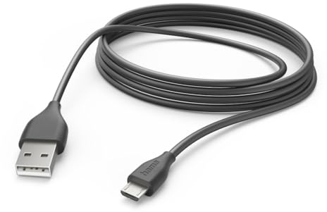 Hama Ladekabel USB A auf Micro USB, 3m (Schnellladung, Handy Ladekabel, Datenkabel, USB Kabel, Handykabel, Ladekabel USB Typ A, Micro-USB, maximal kompatibel) schwarz