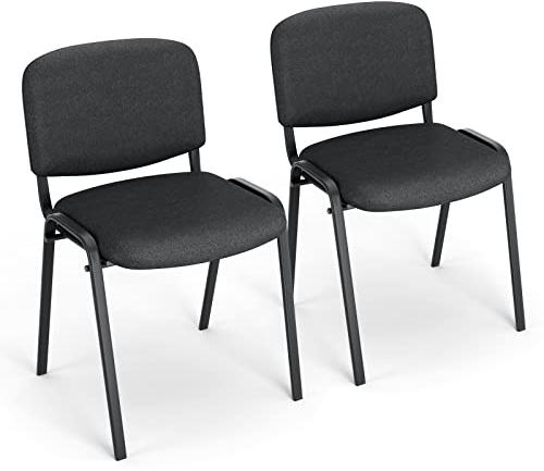 BASETBL Praktisch Besucherstuhl, Stapelstühle, Konferenzstühle, Stapelstuhl mit Robustem Metallgestell und Gepolsterter Rückenlehne, Unternehmenskaufstil, Zwei Stühle