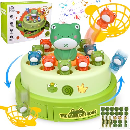 Vibbang Jeux de Société pour Enfants Rebond, Jouet en Forme de Grenouille qui Saute, Jeu de Capture Pop-up de Grenouille, Jeu Interactif de Table Parent-enfant (A)