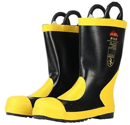 Leapiture Botas altas de rescate de emergencia Contra incendios antideslizantes Botas protectoras contra incendios con aislamiento Prácticas para (41 Size)