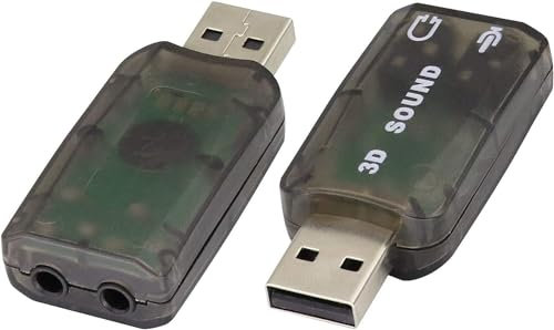 AYMBH External 5.1 USB Stereo Sound Card 3D Virtual Surround Sound Adapter with 3.5mm Mic-in and Audio-Out Ports Plug-and-Play, USB-Powered Compatible with Windows Mac PC No Drivers Needed (Black)