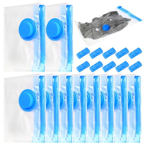 10 Stück Vakuumbeutel für Kleidung Reise Kompressionsbeutel, Vakuum Beutel, Vacuum Beutel, Vakuum Aufbewahrungsbeutel für Kissen Bettdecken, Koffer Vacuum Bags for Clothing Travel(30 x 50cm)