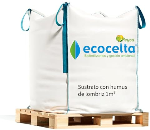 Sustrato Universal con Humus de lombriz y Compost Saco Big Bag 1m³-1000L - Ecocelta.Tierra abonada Ideal para Todo Tipo de Plantas. Apto en Agricultura ecológica.
