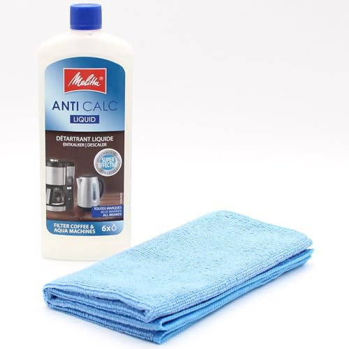 Flytande Avkalkningsmedel För Filterkaffemaskiner + Mikrofiberduk kompatibel med Melitta LOOK IV SELECTION - 6708085, 6708092, 6750503-250 ml - För Kaffemaskiner - Tillbehör