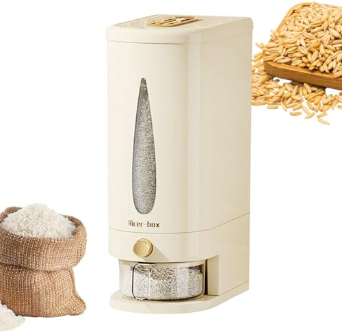 Distributeur de riz – PP hermétique 10 kg Récipient de stockage de riz avec couvercle scellé | Bac de stockage de céréales, céréales, haricots, maïs, soja, garde-manger de cuisine