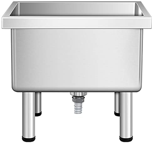 Fregadero de acero inoxidable de 60 cm, bañera independiente para uso en interiores y exteriores, lavadero, fregadero, fregona, lavabo de servicio para negocios