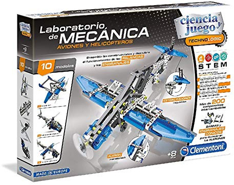 Clementoni - Mechanics - Aviones y Helicopteros - Juego de construcciones mecánica a Partir de 8 años, Juguete en español, 55160