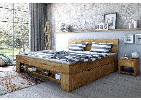 Massivmoebelversand.de Futonbett Verschiedene Holzfarben und Größe (Wildeiche, 140 x 200 cm)