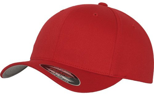 Flexfit Unisex Wooly Combed Baseballkappe, XXL, red