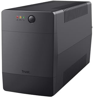 Trust Paxxon SAI PC 1000 VA Sistema de Alimentación Ininterrumpida, 4 Tomas de Pared Schuko, UPS con Batería Incorporada, Protección Incorporada contra Sobrecarga o Descarga, Ordenador, Smart TV
