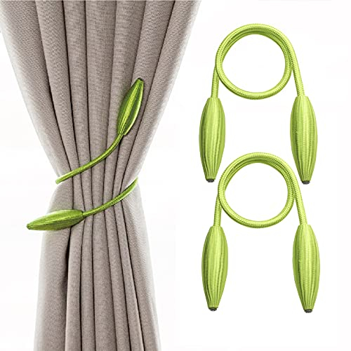 YUTOU 2 Stück Kreativ Vorhang Raffhalter Ovale Form Metallic Hand Stricken Vorhang Clips Vorhang Halter für Home Office Dekorative Vorhang Vorhänge(Grün)
