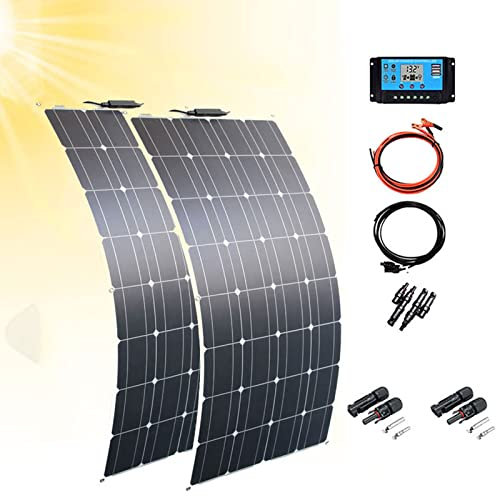 CHUNTIANMEI Solarmodul Solarpanel 600W Mono Photovoltaik Solar Panel Kit Komplette 18V Solar Zellen Für Auto Yacht RV Boot Moblie Telefon Batterie Ladegerät,Solarpanel+10Acontroller