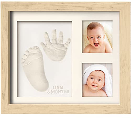 KeaBabies Kit De Recuerdo De Huella De Bebé - Marco De Kit De Arte De Memoria Para Bebé Recién Nacido - Baby Shower Para Niños, Niñas - Caja De Regalo De Baby Registry (Ash Wood)
