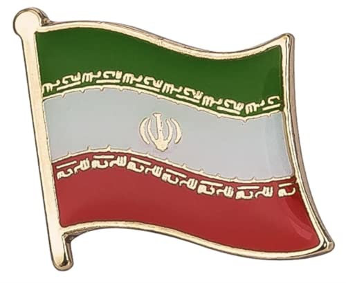 Iran Iranian National Flag Enamel Metal Pin Badge Diplomat Lapel – 1.9cm x 1.6cm – Hard Enamel Persian Flag Lapel Badge – National Symbol for Jacket, Hat, or Backpack