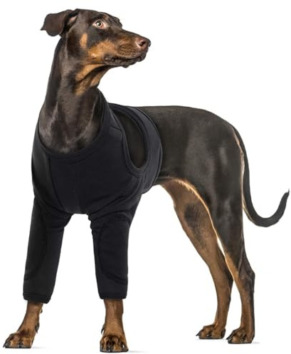 Body Postoperatorio Perros, Recuperación de Perro Traje Quirurgico Camisa de Recuperación Anti lamiendo Perros Protector después de la Cirugía(Negro, 3XL)