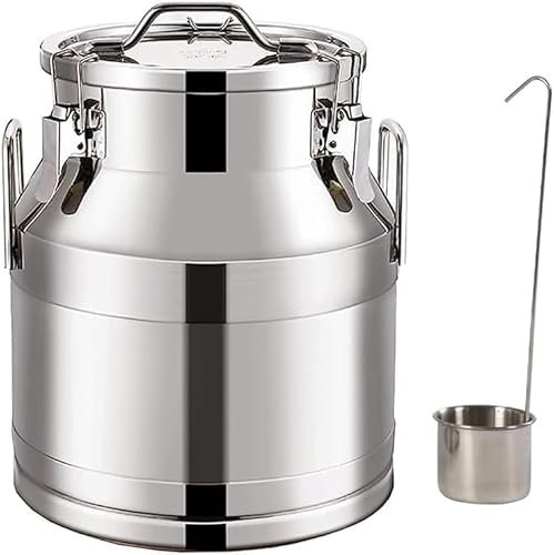 SYLUOQP Pot à lait en acier inoxydable 201 avec couvercle anti-fuite - Pichet à lait - Récipient en acier inoxydable avec joint en silicone pour vin, huile, jus - Anti-rouille
