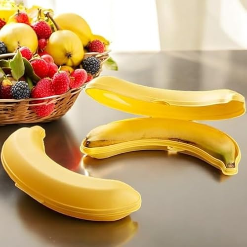 Pro Home Confezione da 2 custodie per banane da 23 cm, riutilizzabili, di alta qualità, 100% senza BPA, lavabili in lavastoviglie, per proteggere le banane e mantenere la frutta fresca