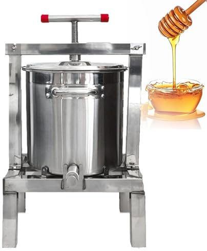 Edelstahl Hydropress Apfelweinpresse, Apfelweinpresse, Edelstahl Manuelle Honigpresse Extraktor, Fruit Crusher, Rotating Press Lever, FüR Die Herstellung Von Apfelwein, Wein Und Saft