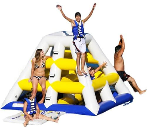 Tobogán inflable para parque acuático comercial y torre de escalada, duradero y divertido para parques oceánicos y deportes acuáticos