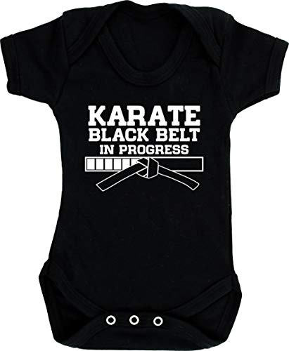 Hippowarehouse Karate Black Belt in ProgressÃ‚ baby vest bodysuit (short sleeve) boys girls