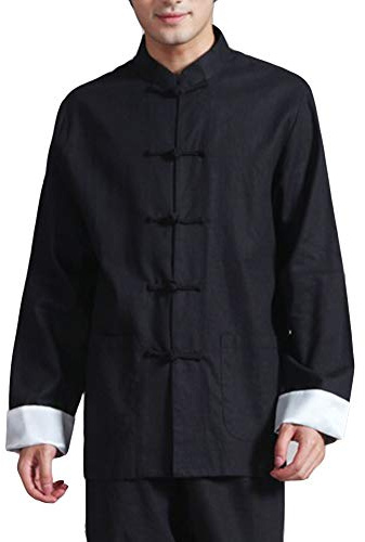 Homme Veste De Tang Chinois Vêtement Tai Chi Kung-Fu Chemise en Coton De Chanvre + Pantalon