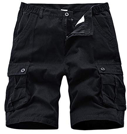 APTRO Mens Cargo Shorts Combat Casual Cotton Shorts with Multi Pockets Workwear Black CS05 34