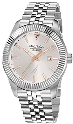 Nautica Reloj Pacific Beach para Hombre, Plata, Oro Rosa, Pacific Beach