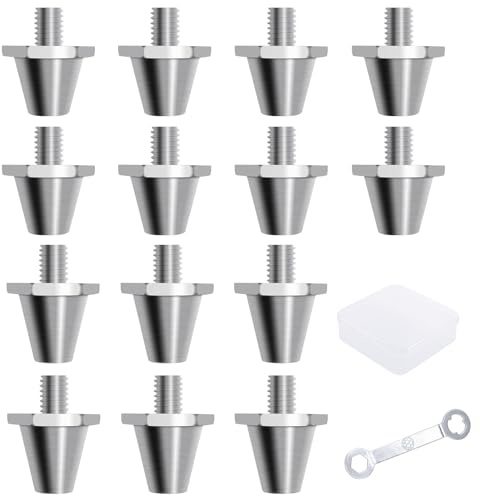 Artanchao Studs Per Nike Puma Tacchetti Ferro Calcio,11/13mm 13/15mm Unisex Adulto,Argento,Wrench (8 * 11mm+6 * 13mm)