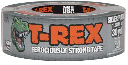 T-REX Tape Heavy Duty Duct Tape with UV Resistant & Waterproof Backing for Ferociously Strong Repairs, 1.88 x 30 yd, Gunmetal Gray, 1 Roll