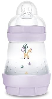 MAM Easy Start Anti-Colic Babyflasche (160 ml), besonders gut akzeptierte Milchflasche, Baby Trinkflasche mit Bodenventil gegen Koliken & Sauger Größe 1, 0+ Monate, Reh