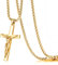 Eusense Kreuz Anhänger Gold Kruzifix Jesus Christus Halskette Kruzifix Halskette Anhänger Kette 925 Sterling Silber Religiöses Katholisches Amulett Schmuck Schutz Geschenk für Männer Frauen