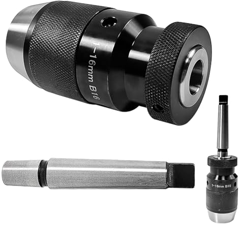 Mandrin Perceuse Mk2- B16 avec Plage de Serrage 16mm, Mandrin Tour a Bois, Mandrin de Perçage de Tour Sans Clé, Outils Tour a Metaux, Perceuse a Colonne, Tour a Bois, Tour a Metaux