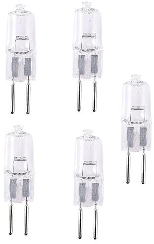 JZLBBC 5 Piezas Bombillas Halógenas G5.3 12V 50W Bombilla Cápsula Halógena G5.3 Regulable Blanco Cálido Para Iluminación Del Paisaje, Luz Del Gabinete, Candelabro,50W