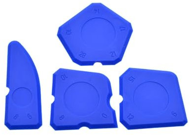 BSD Juego Profesional de 4 Espátulas de Silicona para Aplicar y Alisar Lechada en Diferentes Anchos y Ángulos