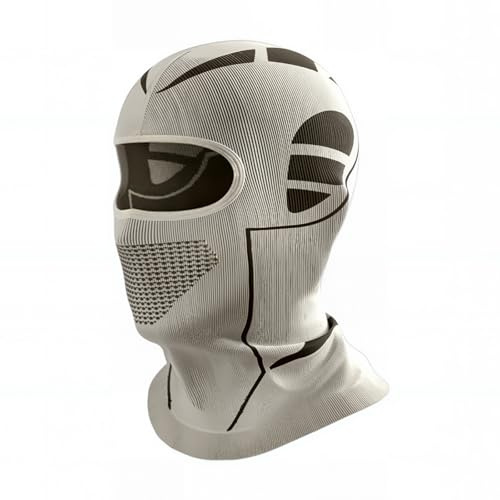 Mech-Style Ski & Motorcycle Mask-Windproof Balaclava, Full Face with Vent Holes, Helmet-Friendly, Unisex for Skiing & Riding Light Gray