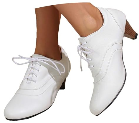 Bkazwe Chaussures Femme Oktoberfest Richelieu Lacets - Talon Moyen Bloc Rétro Brogué Bout Rond - Confortable Traditionnel Grande Taille Fête Allemande Chaussures rétro littéraires pour Femmes