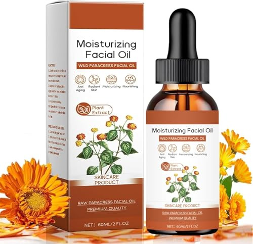 Aceite Facial de Paracress 100% Puro Orgánico para Mujer, Sérum Anti-Edad Reafirmante, Reduce Arrugas y Líneas Finas, Estimulador de Colágeno, Hidratante Intenso (1Piezas)