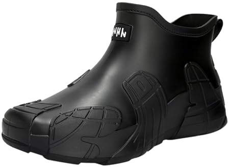 Generisch Botas de lluvia bajas para hombre, resistentes al viento, resistentes a la abrasión, zapatos de trabajo ligeros para exteriores, suaves y cómodas, botas de lluvia de suela gruesa
