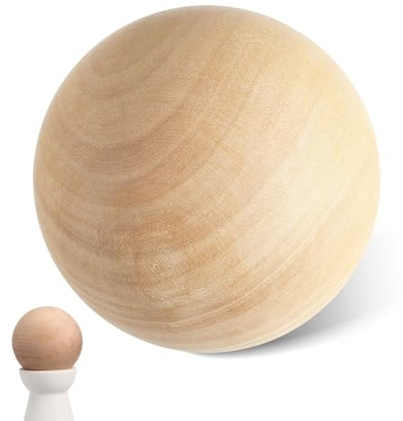 YOSADIER Sfere in Legno Solido Superficie Liscia e Bordi Levigati, Palla Rotonda Artigianale per Decorazione Domestica e Progetti Fai da Te Creativi